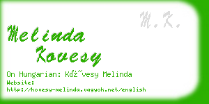 melinda kovesy business card